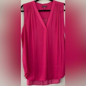 Hot Pink Vince Camuto Shirred Tank Blouse